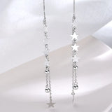 925 Silver Tassel Star Drop Earrings Christmas Gift Jewelry