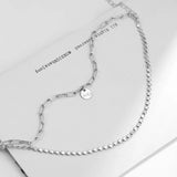 925 Sterling Silver Double Layer Small Beads Bracelet for Women
