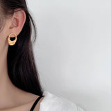 925 Silver Texture Earrings Foil Surface Geometric Hollowed