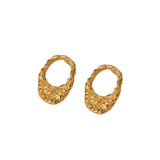 925 Silver Texture Earrings Foil Surface Geometric Hollowed