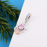 925 Silver Tortoise & Child Dangle Beads Fit Bracelet Berloque