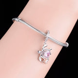 925 Silver Tortoise & Child Dangle Beads Fit Bracelet Berloque