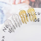 925 Silver Tree Of Life Dream Catcher Stud Earrings Women Vintage Jewelry