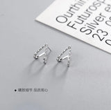 925 Silver V-Shape Stud Earring Clear CZ Ear Pin