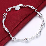 925 Silver Water Drop Bracelet Women Bracelet Christmas Gift