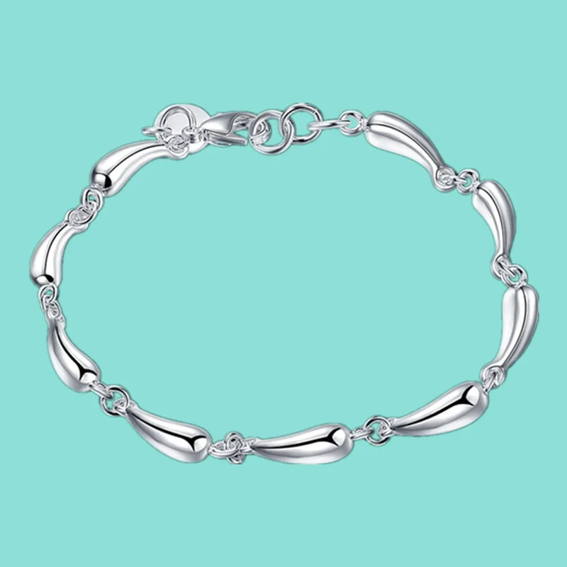 925 Silver Water Drop Bracelet Women Bracelet Christmas Gift