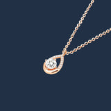 925 Silver Water Drop Necklace Zircon Pendant Romantic Woman Engagement Gift