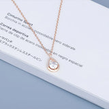 925 Silver Water Drop Necklace Zircon Pendant Romantic Woman Engagement Gift