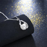 925 Silver Pearl Pendant Necklace 18 inch Chain Statement Necklace For Women
