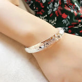 925 Silver Peacock Cuff Bracelet Adjustable Charm Bangle Girls Wedding Jewelry