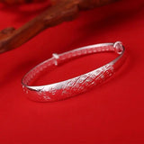 925 Silver Peacock Cuff Bracelet Adjustable Charm Bangle Girls Wedding Jewelry