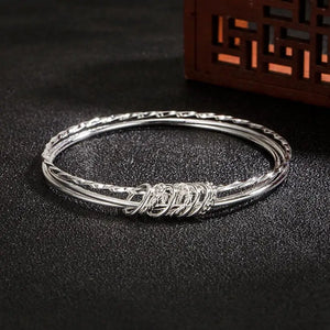 925 Silver Woman Bracelet Retro Chain Bangles Wedding Jewelry Charm
