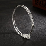 925 Silver Woman Bracelet Retro Chain Bangles Wedding Jewelry Charm
