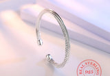 925 Silver Woman Charm Cuff Bracelet Linellae Adjustable Bangle