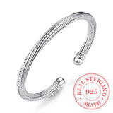 925 Silver Woman Charm Cuff Bracelet Linellae Adjustable Bangle