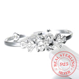 925 Silver Woman Cuff Bracelet Flower Lucky Bangle Retro Bridesmaid Jewelry