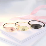 925 Silver Leaf Cuff Bracelet Adjustable Charm Bangle Girls Party Jewelry
