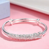 925 Sterling Silver Peafowl Bangle Bracelet Girls Party Jewelry Christmas