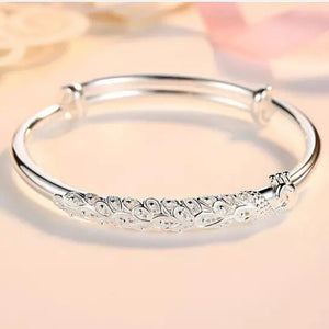925 Sterling Silver Peafowl Bangle Bracelet Girls Party Jewelry Christmas