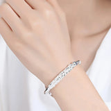 925 Sterling Silver Peafowl Bangle Bracelet Girls Party Jewelry Christmas