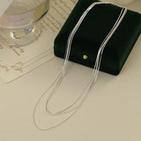 925 Silver Layered Bar Necklace Clavicle Chains NK163