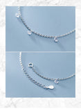 925 Silver Crystal Ankle Chain for Women Beach Jewelry Bracelet