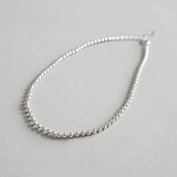 925 Silver Bead Chain Anklet for Women Beach Party Foot Jewelry