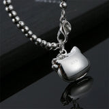 925 Silver Kitty Cat Bracelet Women Jewelry Wedding Accessory
