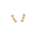 925 Silver Star Mini Stud Earring CZ Delicate Jewelry