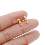 925 Silver Star Mini Stud Earring CZ Delicate Jewelry