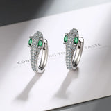 Sterling Silver Crystal Snake Earrings Wedding Jewelry