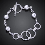 925 Silver Beads Circle Bracelet for Women