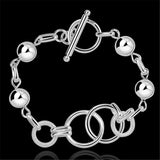 925 Silver Beads Circle Bracelet for Women