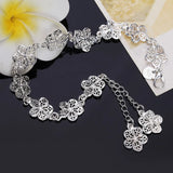 925 Silver Flowers Bracelet for Women Fine Jewelry Wedding Party Christmas