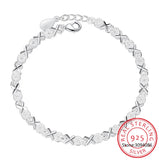 925 Silver Cross Charm Bracelet for Wedding Jewelry
