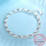 925 Silver Cross Charm Bracelet for Wedding Jewelry