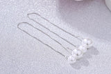 925 Sterling Silver Pearl Chain Ear Line Long Earrings For Women
