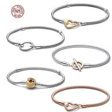 925 Silver T-Button Two-Color Bracelet for DIY Jewelry
