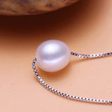 925 Silver Pearl Pendant 8-9mm Freshwater Necklace for Wedding