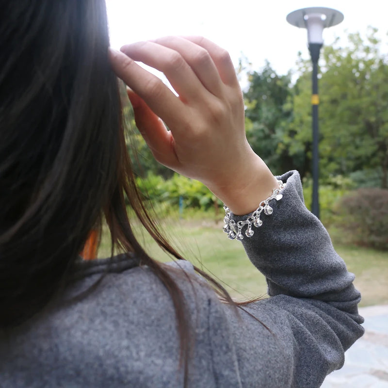 925 Silver Bell Bracelet for Women, Birthday Banquet Gift