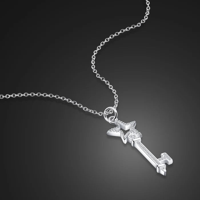 925 Silver Star Pendant Women Necklace
