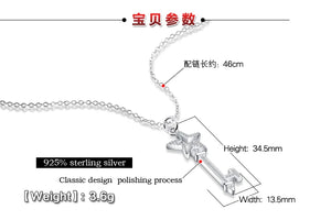 925 Silver Star Pendant Women Necklace