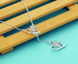 925 Silver Heart Pendant Necklace with Zircon, Charm Bijoux