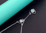 925 Silver Heart Pendant Necklace with Zircon, Charm Bijoux