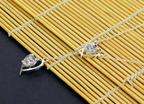 925 Silver Heart Pendant Necklace with Zircon, Charm Bijoux