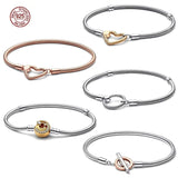 925 Sterling Silver Two-Color Heart Bracelet