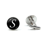 Silver Alphabet Cufflinks for Men Shirt Wedding Cuff Links