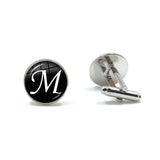 Silver Alphabet Cufflinks for Men Shirt Wedding Cuff Links