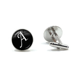 Silver Alphabet Cufflinks for Men Shirt Wedding Cuff Links