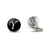 Silver Alphabet Cufflinks for Men Shirt Wedding Cuff Links